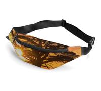Sunrise on Big Tree Belt Bag with Adjustable Strap, Lightweight Travel Crossbody Bags, Hands-Free Mini Fanny Packs in Running Gym