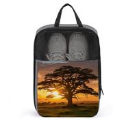Sunrise on Big Tree Shoe Bag Waterproof & Breathable Shoe Pouch for Travel, Portable Carry Case for Sports Sneakers, Gym, Vacation