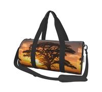Sunrise On Big Tree Travel Duffel Bag Sports Gym Bag, Lightweight Overnight Weekender Bag With Shoes Compartment Yoga Gym Sports Bag For Men Women