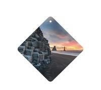 Sunrise On Reynisfjara Beach Printing 10 Pieces Air Freshener Car Hanging Cards Air Freshener Sheets With Rope For Cars Home