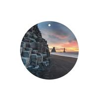 Sunrise On Reynisfjara Beach Printing 10 Pieces Air Freshener Car Hanging Cards Air Freshener Sheets With Rope For Cars Home