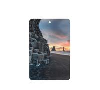 Sunrise On Reynisfjara Beach Printing 10 Pieces Air Freshener Car Hanging Cards Air Freshener Sheets With Rope For Cars Home