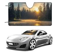 Sunrise on The Lake Car Windshield Sun Shade Keep Car Interior Cool 55"x30" Folding Front Window Sun Shade, Heat Shield for SUV, Truck, Blocks UV