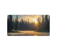 Sunrise on The Lake Keyboard Mat Large Gaming Mouse Pad, Anti-Slip Desk Mat for Desktop Desk Work/Home Writing Mat 11.8 * 23.6 Inches