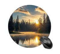 Sunrise on The Lake Round Mouse Pad Smooth Glide Gaming Mousepad Extra Density Portable Comfortable Mouse Mat for Desk, Home, Office 7.8x7.8 Inches