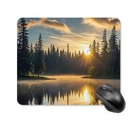 Sunrise on The Lake Square Mouse Pad Portable Computer Mousepad with Non-Slip Rubber Base 25 * 30cm Ultra-Thin Gaming Mouse Mat for Computer Laptop Office Desk Accessories