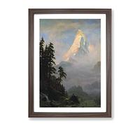 Sunrise On The Matterhorn By Albert Bierstadt Framed Print Walnut A2