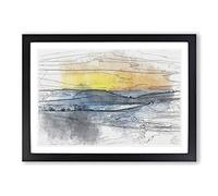 Sunrise Over a Tea Plantation in Abstract Framed Print | A2 Black Framed Wall Art | Ready to Hang | Abstract Food Picture | Living Room Bedroom Lounge Office