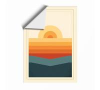 Sunrise Over Calm Waters Minimalist Unframed Wall Art Print A3 (42×29.7cm), Wall Decor for Living Room, Bedroom, Office & Home, Art Gift