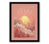 Sunrise Over Clouds Minimalist Framed Wall Art Print A1 (84.1×59.4cm) Black, Wall Decor for Living Room, Bedroom, Office & Home, Ready to Hang, Art Gift