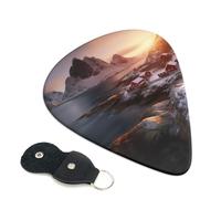 Sunrise Over Hamnoy Guitar Plectrums, 6 Guitar Plectrums, Double Sided Printing, For Acoustic Guitar, Bass, Ukulele, Electric Guitar (0.46 Mm 0.71 Mm 0.96 Mm)