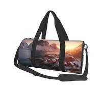 Sunrise Over Hamnoy Round Travel Duffel Bag - Large Capacity Durable Carry-On Bag for Vacation, Gym, Short Trips