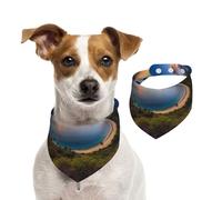 Sunrise Over Hanauma Bay Oahu Hawaii Dog Bandanas,Summer Bandanas for Dogs Washable Adjustable Dog Triangle Scarf Bibs Cute Pet Bibs for Medium Large Dogs Puppy and Cats Large