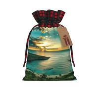 Sunrise Over Hanauma Bay Oahu Hawaii Print Personalized Christmas Drawstring Gift Bags,Packaging And Storage Bags,Snack Bags