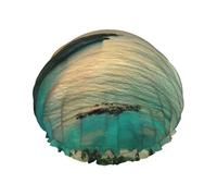 Sunrise Over Hanauma Bay Oahu Hawaii Print Shower Cap, Lined Shower Cap For Women Reusable, Double Layer Waterproof Bath Cap