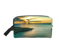 Sunrise Over Hanauma Bay Oahu Hawaii Print Travel Toiletry Bag, Spacious Capacity Cosmetic Bag for Women Toiletry Bag for Men
