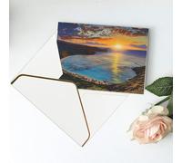 Sunrise Over Hanauma Bay Oahu Hawaii Printed Blank Greeting Card-Christmas Card,Thank You Cards,Party Invitation Card Festival Greeting Cards & All Occasion White