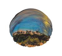 Sunrise Over Hanauma Bay Oahu Hawaii Printed Double Layer Lined Shower Cap,Shower Caps For Women Reusable