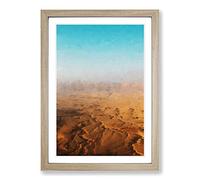 Sunrise Over Israel in Abstract Framed Print | A2 Oak Framed Wall Art | Ready to Hang | Abstract Landscape Picture | Living Room Bedroom Lounge Office