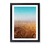 Sunrise Over Israel In Abstract Modern Framed Print | A2 Black Framed Wall Art | Ready to Hang | Abstract Landscape Picture | Living Room Bedroom Lounge Office