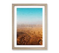 Sunrise Over Israel In Abstract Modern Framed Print | A2 Oak Framed Wall Art | Ready to Hang | Abstract Landscape Picture | Living Room Bedroom Lounge Office