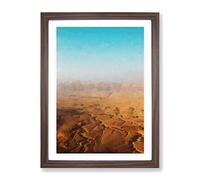 Sunrise Over Israel In Abstract Modern Framed Print | A3 Walnut Framed Wall Art | Ready to Hang | Abstract Landscape Picture | Living Room Bedroom Lounge Office