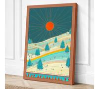 Sunrise Over Layered Land Canvas Wall Art Print 18x12 Inch
