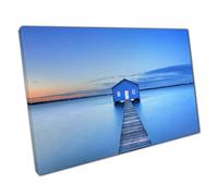 Sunrise Over Matilda Bay Boathouse Swan River Perth Western Australia Wall Art Print On Canvas Picture For Home Office Decor 30x20cm (12x8In)
