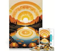 Sunrise Over Mountain Lake Jigsaw Puzzle for Adults 1000 Pieces Mind Exercise Toy Together Fun Precision Cut Unique Gift 50x75cm