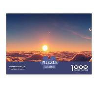 Sunrise over The Clouds 1000 Piece Sturdy Cardboard Jigsaw Puzzles Landscape of Sunrise Unique Challenging Creative Game Puzzles for Toddlers 52x38cm/1000pcs