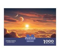 Sunrise over The Clouds 1000 Piece Sturdy Cardboard Jigsaw Puzzles Landscape of Sunrise Unique Challenging Creative Game Puzzles for Toddlers 70x50cm/1000pcs
