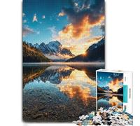 Sunrise over The Crystal Lake Wood Puzzle Challenge, Adults, 1000 Pieces
