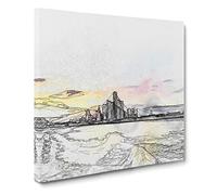 Sunrise Over the Detroit Skyline Canvas Print | Gallery Wrapped 30mm Frame Wall Art | 20x20 inches | Ready to Hang | Modern Landscape Picture | Living Room Bedroom Lounge Office