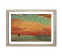 Sunrise Over The Eastern Sea by Fujishima Takeji Framed Print Oak A2
