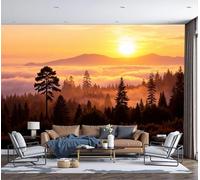 Sunrise Over The Mountains Amidst Clouds And Mist Wall Mural Natural Scenery Home Decoration 3D Silk Photo Mural, Change The Song Wall Art Decoration for Living Room Home 400x280cm Photo Wallpaper