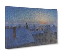 Sunrise Over The Rooftops By Eugene Jansson Canvas Print | Gallery Wrapped 30mm Frame Wall Art | 30x20 inches | Ready to Hang | Classic Landscape Picture | Living Room Bedroom Lounge Office