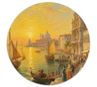 Sunrise over The Sea in Venice Jigsaw Puzzles Puzzle for Adults Kids. 1000 Piece View Great Gifts Challenge Toy Educational Games Home Decoration for Educational Games Gifts 1000pcs (67.5x67.5cm)