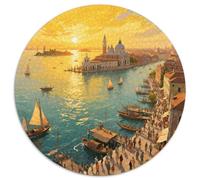 Sunrise over The Sea in Venice Jigsaw Puzzles Puzzle for Adults Kids. 1000 Piece View Whimsical Challenge Toy Educational Game Home Decoration for Educational Games Gifts 1000pcs (67.5x67.5cm)