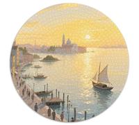 Sunrise over The Sea in Venice Jigsaw Puzzles Puzzles for Adults Kids. 1000 Piece View Whimsical Challenge Toy Educational Game Home Decoration for Adults& Kids Age 14 Years Up 1000pcs (67.5x67.5cm)
