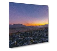 Sunrise Over the Yorkshire Dales Canvas Print | Gallery Wrapped 30mm Frame Wall Art | 14x14 inches | Ready to Hang | Modern Landscape Picture | Living Room Bedroom Lounge Office