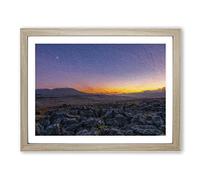 Sunrise Over The Yorkshire Dales Modern Art Framed Print | A4 Oak Framed Wall Art | Ready to Hang | Modern Landscape Picture | Living Room Bedroom Lounge Office