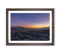 Sunrise Over The Yorkshire Dales Modern Art Framed Print | A4 Walnut Framed Wall Art | Ready to Hang | Modern Landscape Picture | Living Room Bedroom Lounge Office