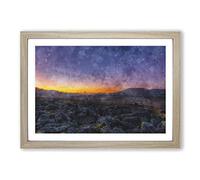 Sunrise Over The Yorkshire Dales Painting Framed Print | A2 Oak Framed Wall Art | Ready to Hang | Modern Landscape Picture | Living Room Bedroom Lounge Office