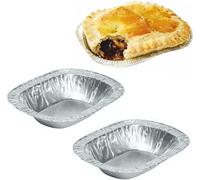 Sunrise Packaging 100 Small Oblong Foil Pie Dishes Aluminium Baking Trays For Steak And Kidney Pies And Cooking
