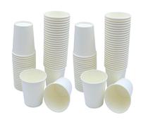 Sunrise Packaging 100 x 7oz White Paper Cups for Hot & Cold Drinks Biodegradable Leak-Resistant Eco-Friendly Single Wall Disposable Coffee/Tea Paper Cups