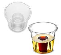 Sunrise Packaging 100 x Clear Jager Bomb Shot Glasses 3oz/85ml | 25ml CE Marked Shot Plus 60ml Chaser | Stackable Reusable Plastic Bomb Shot Cups | Drinks Cocktails Bars Pubs Clubs Parties