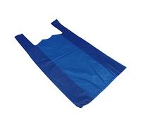 Sunrise Packaging 1000 x Strong & Durable Large Blue Vest Carrier Bags - Size 11" x 17" x 21" - Reusable Convenient/Secure Easy Transport Bags for Groceries Shopping, Supermarket, Gifts, Stalls