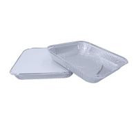 Sunrise Packaging 20 x Large Square Aluminium Foil Food Trays No.9 Shallow Foil Containers with Lids 9"x9"x1.5" | Oven Safe Freezer Safe Reusable Takeaway Baking Roasting BBQ Storage Trays with Lids