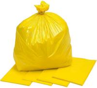 Sunrise Packaging 200 X Yellow Bin Liners 90L Strong Refuse Sacks 18X29X39 Inch Medium Duty Waste Bags For Home Garden