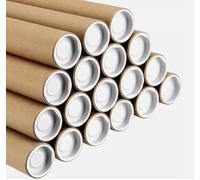 Sunrise Packaging 25 x A2 Heavy Duty Postal Tubes for Secure Shipping - [Size 460mm x 50mm] - Protect Art, Posters, and Documents- Sturdy Reusable Tubes with End Caps